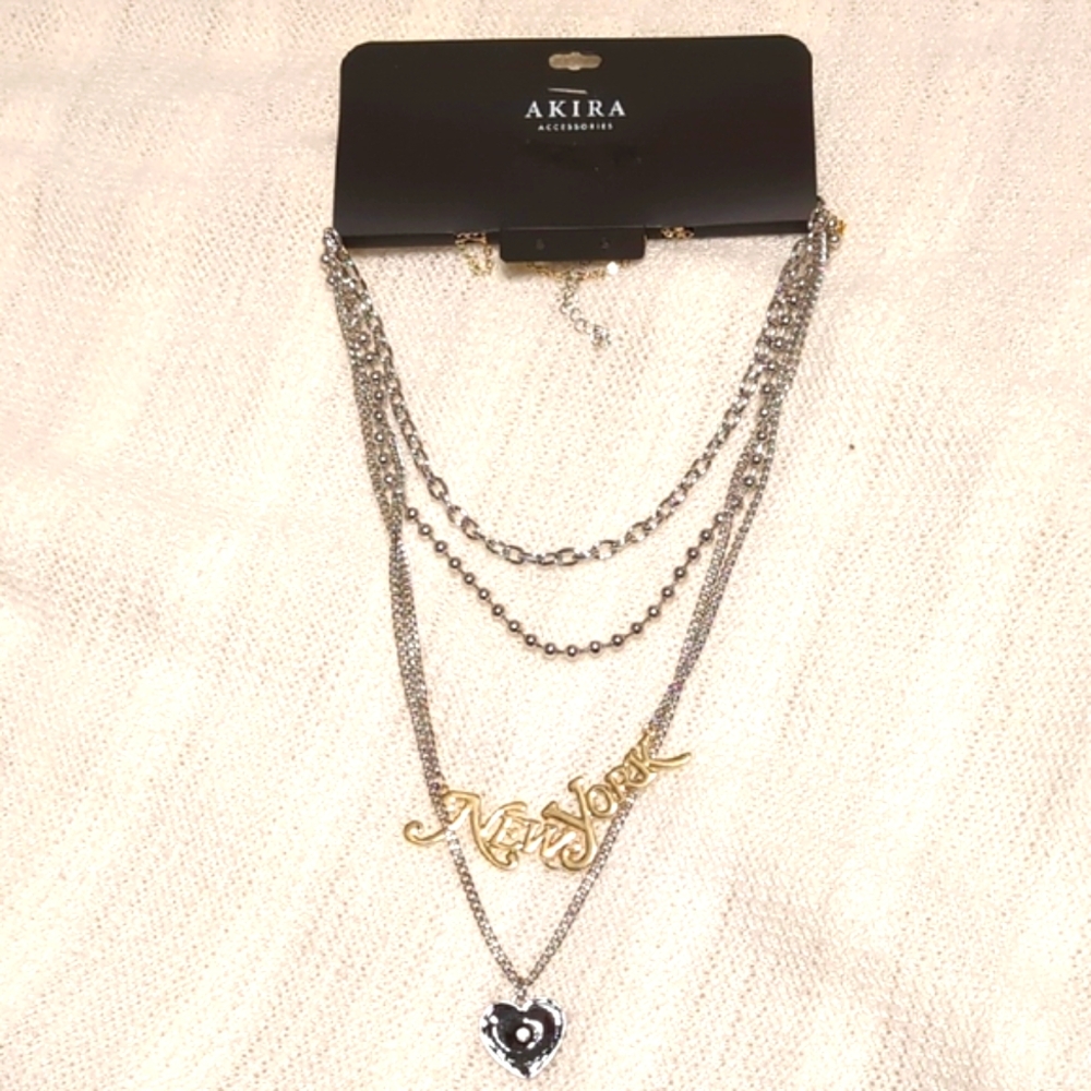 AKIRA Silver and Gold Layered Necklace Collection - Picture 1 of 5